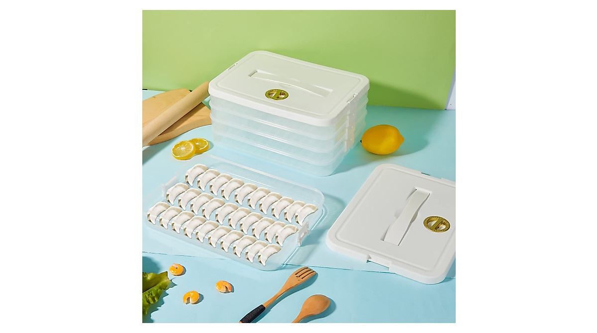 Nuanchu 4 Layer Dumpling Storage Box - 2 Pcs, Freezer Safe
