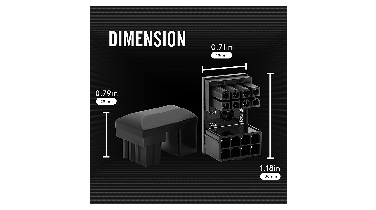 EZDIY-FAB 8 Pin Angle Connector for GPUs - 3 Pack