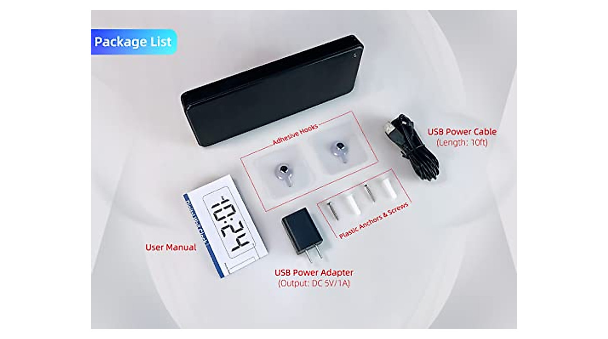 XUANZIT LED Digital Wall Clock - Big Digits & RGB Display