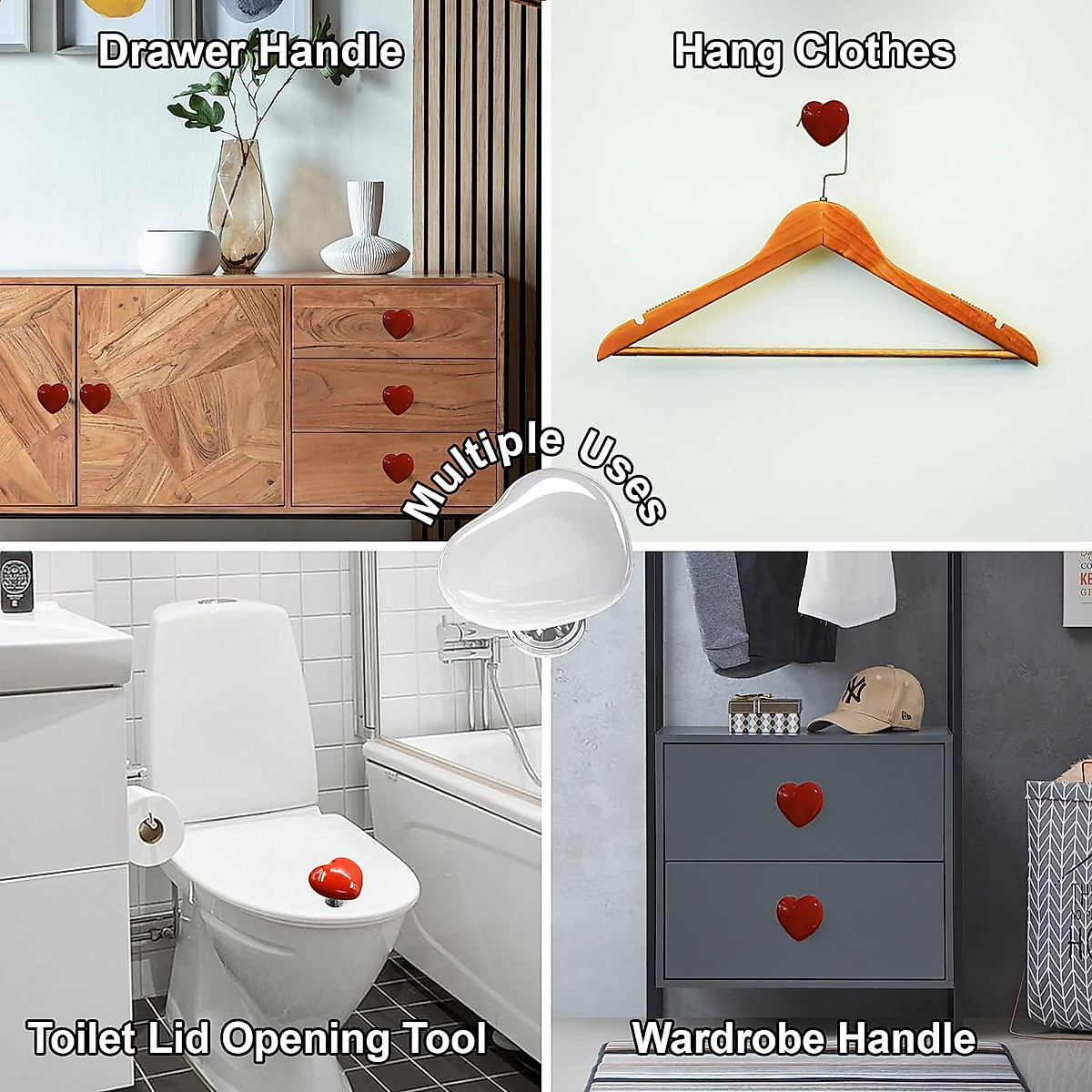 Heart Shaped Toilet Button Replacement - Bicotand