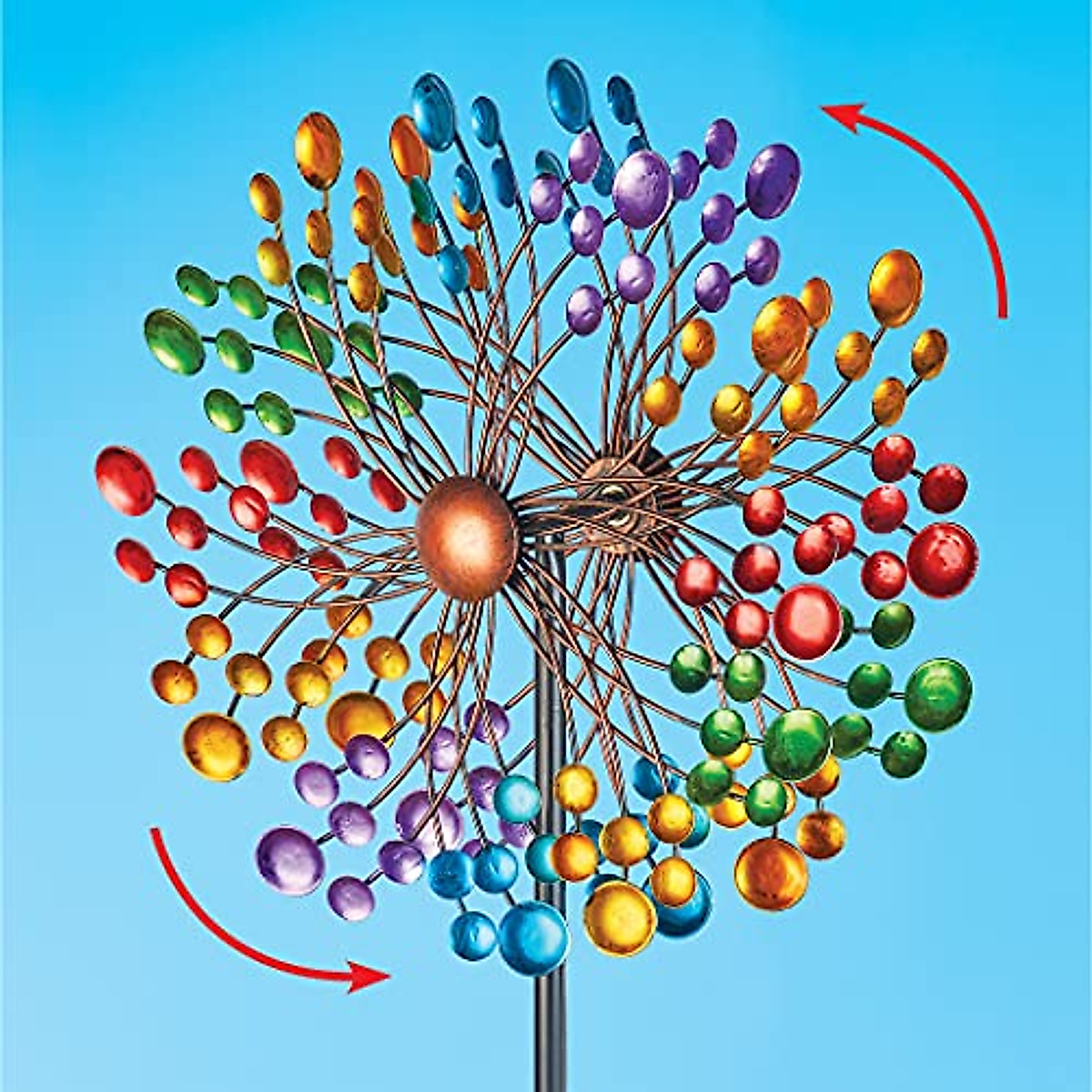 Vibrant Rainbow Double-Sided Spinner for Your Garden