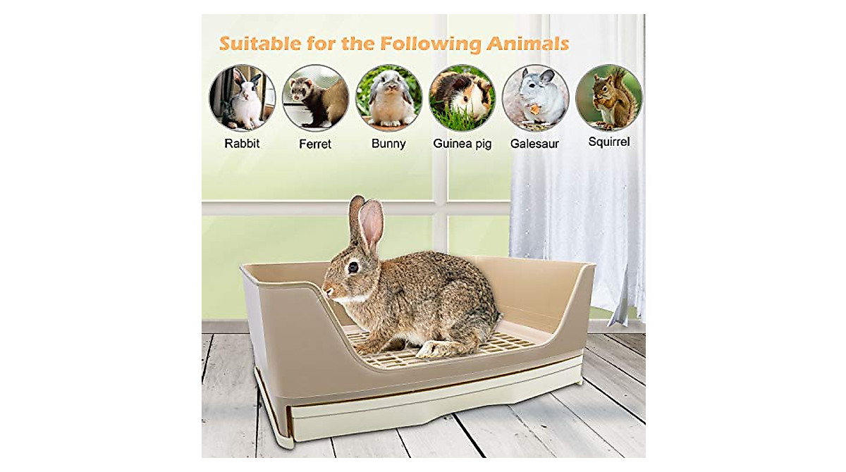 BWOGUE Large Rabbit Litter Box - Easy Clean Potty Trainer for Large Pets