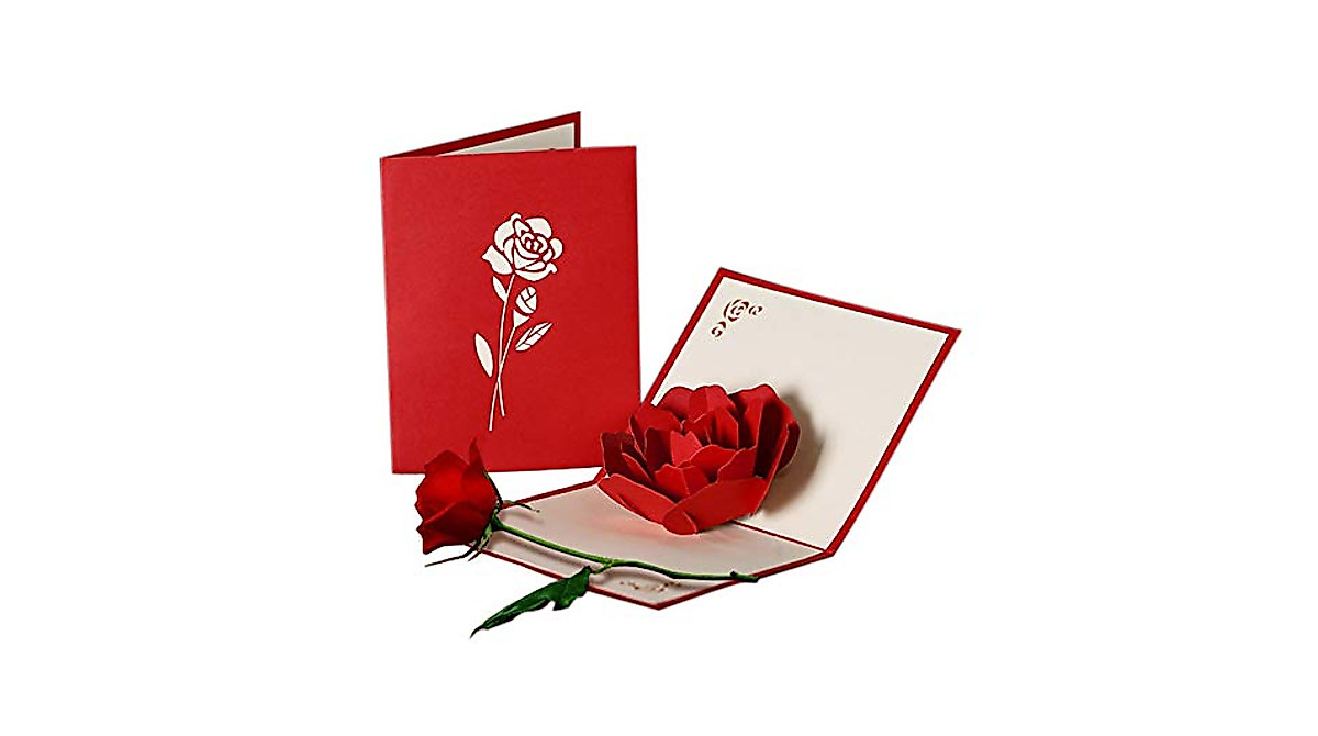 Hunger 3D Pop Up Rose Card for Birthdays & Special Occasions