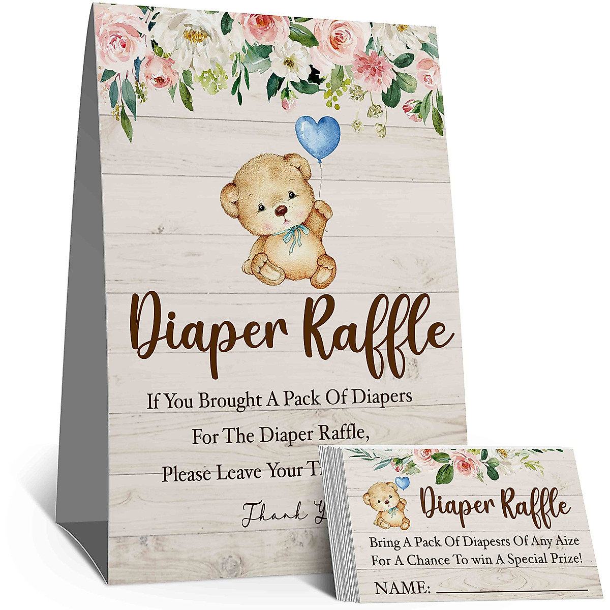 Baby Shower Diaper Raffle Tickets & Sign Kit