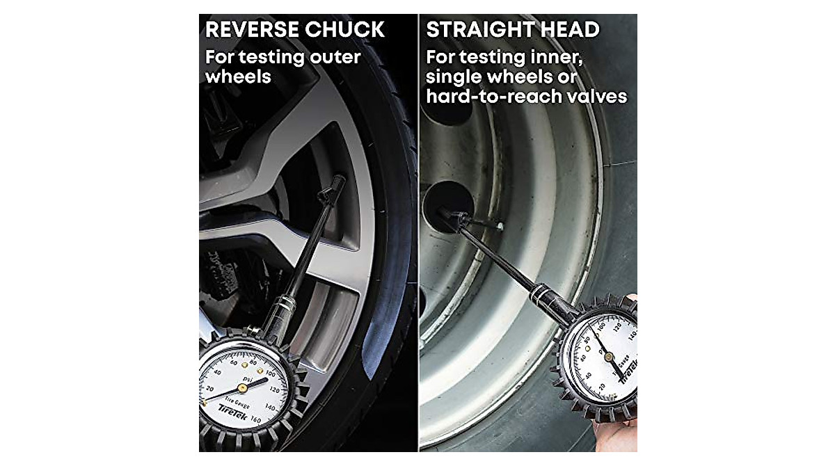 Puibers Heavy Duty Tire Pressure Gauge – 160 PSI, Dual Head, Glow-in-the-Dark – ANSI Certified For Trucks, Semis, ATVs, RVs
