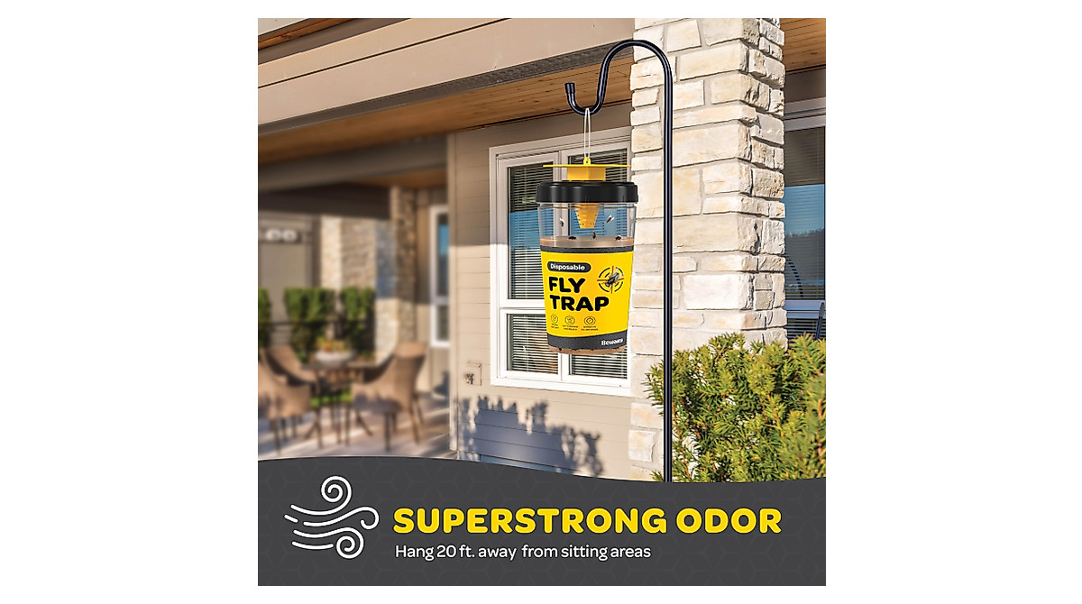 Outdoor Fly Trap Set of 3 - Safe Non-Toxic Fly Control for Outdoors