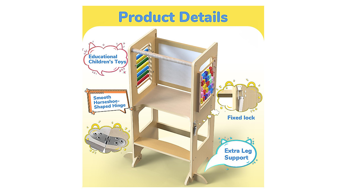 Foldable Toddler Kitchen Stool - Safe & Fun Learning Tower