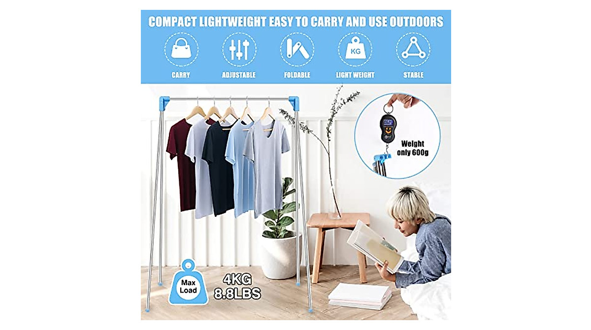 Portable Garment Rack - Foldable Clothes Rack for Travel