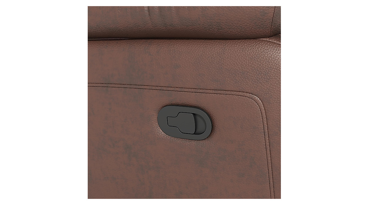 Familymill Genuine Leather Reclining Sofa with Drop-Down Table