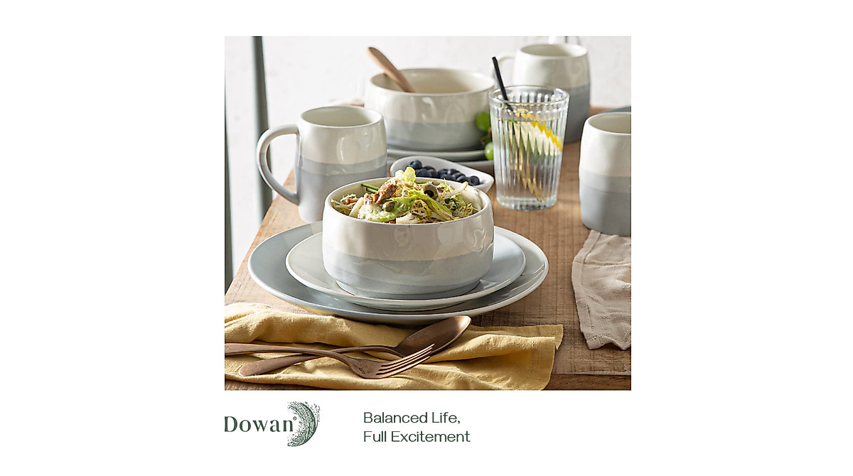 DOWAN 23 OZ Ceramic Bowls - Versatile, Chip Resistant, Set of 4