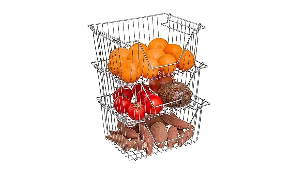 Homics Stackable Wire Baskets for Freezer & Pantry Organization