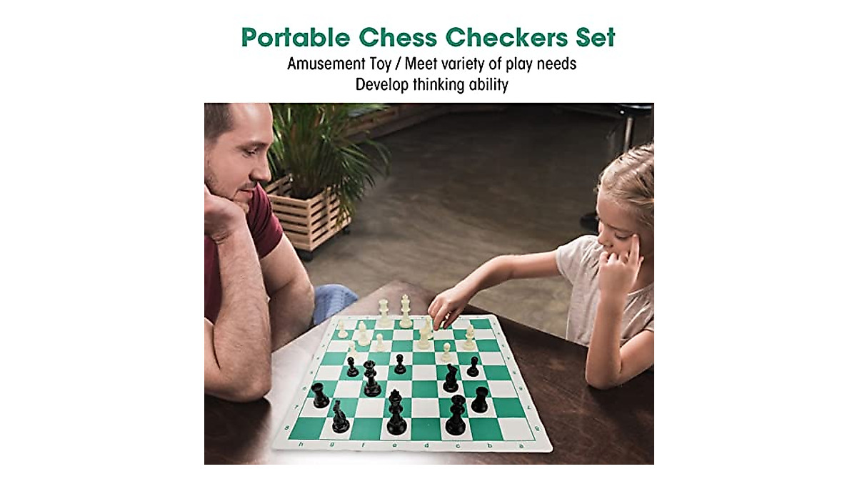 Portable 2-in-1 Chess and Checkers Travel Set