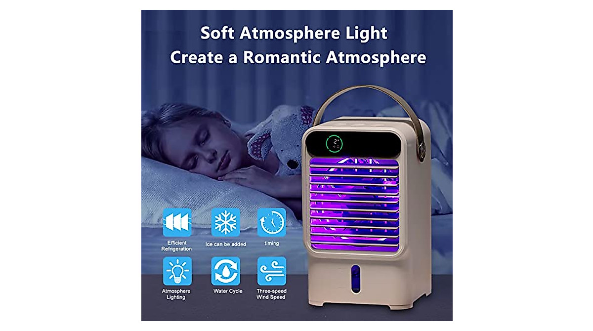 Mini Air Conditioner Portable, Personal Air Cooler Fan with 3 Wind ...