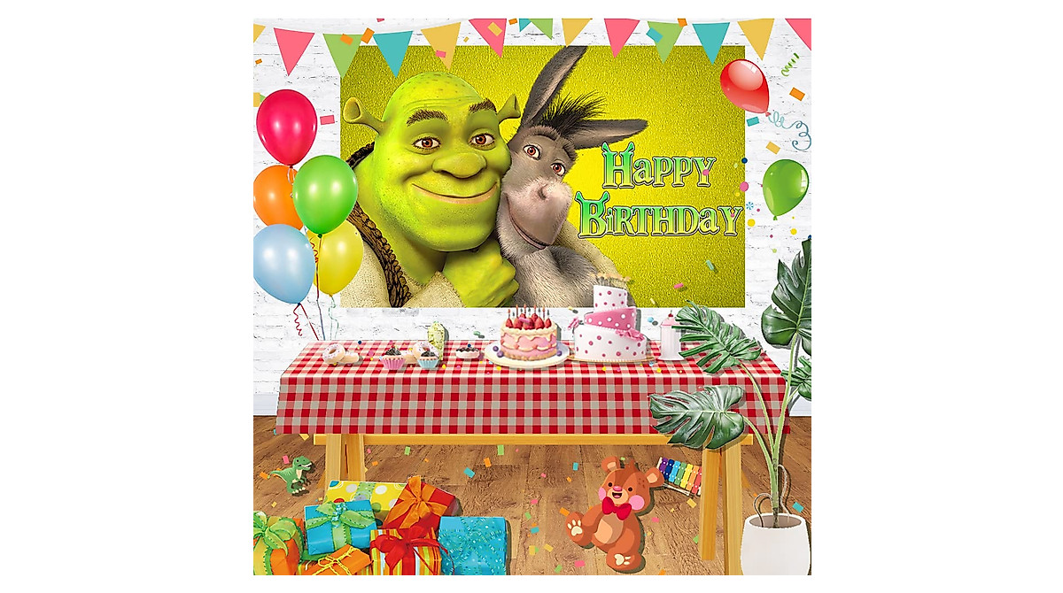 Shrek Birthday Backdrop for Kids Party Decorations