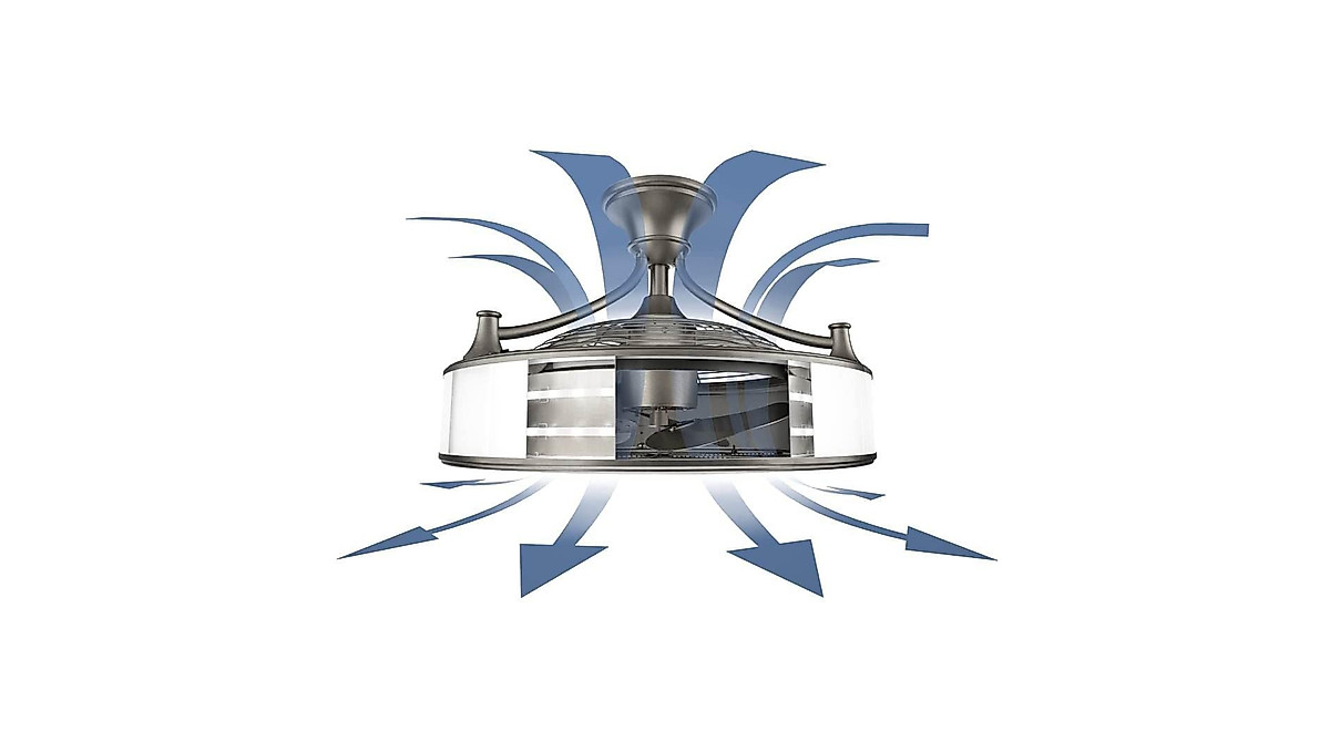 Windara 22 in. LED Ceiling Fan with Light & Remote | Brushed Nickel