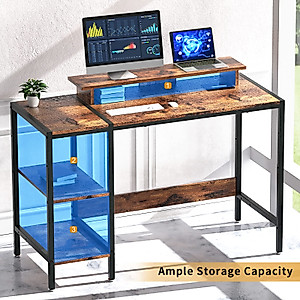 MINOSYS 47” Gaming & Home Office Desk with Adjustable Storage