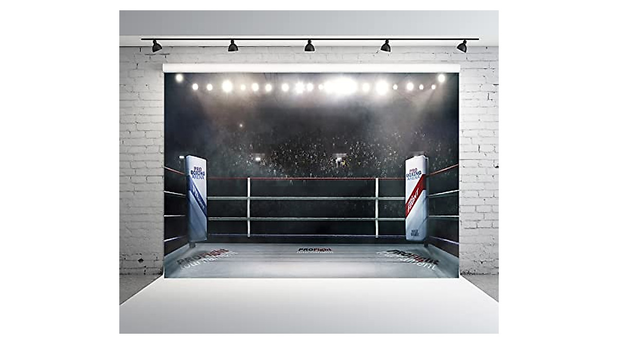 BELECO 7x5ft Fabric Boxing Ring Backdrop for MMA & Party Events