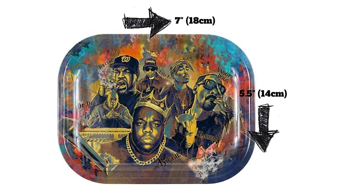 Greatest Rappers Metal Rolling Tray - Perfect for Cones