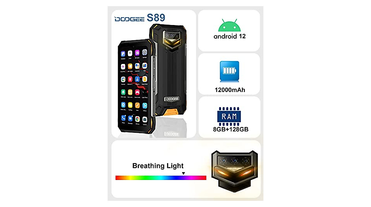 DOOGEE S89 Rugged Smartphone - 12000mAh Battery, IP68