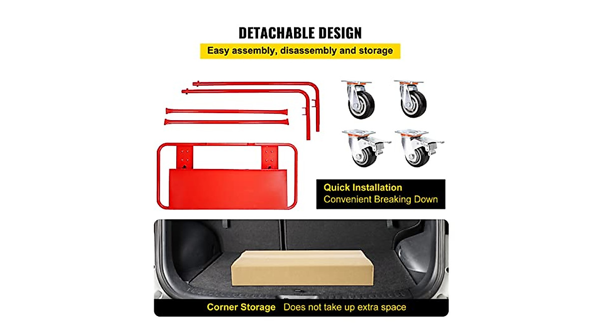 Amucolo Heavy-Duty Drywall Cart Sheet Cart Panel Dolly With 2400 Lbs. Load Capacity, 8 In. Rubber Wheels YeaD-CYD0-BZZP - The Home Depot