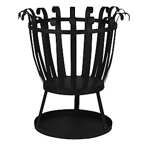 Timechee Outdoor Fire Basket - 16-Inch Steel Fire Pit for Outdoor Fun