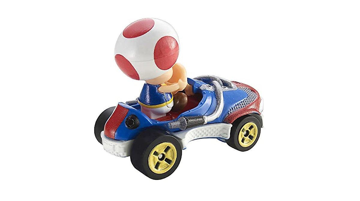 Hot Wheels Mario Kart Toad Die-Cast Vehicle for Kids' Racing Fun
