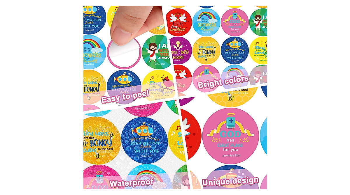 600 Christian Stickers for Kids - Bible Verse Fun