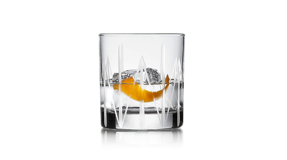Libbey Structura Rocks Glasses Set of 4 - Elegant Art Deco Design