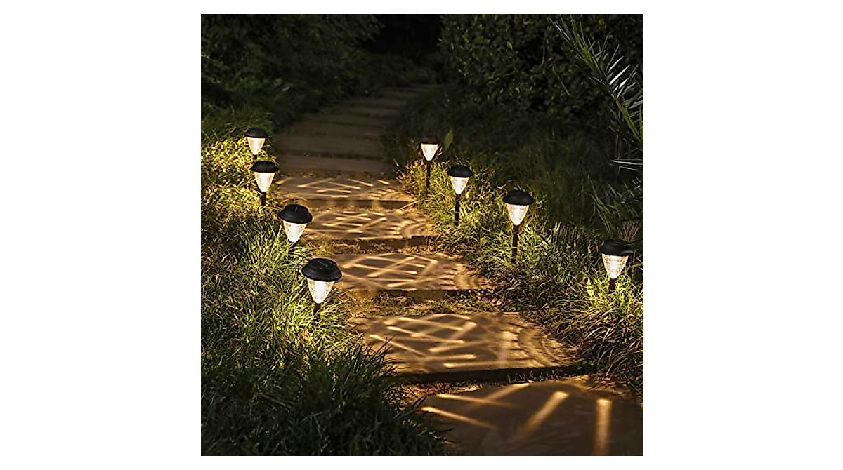 8 Pack Solar Path Lights - Waterproof RGB & Warm White Outdoor Lighting