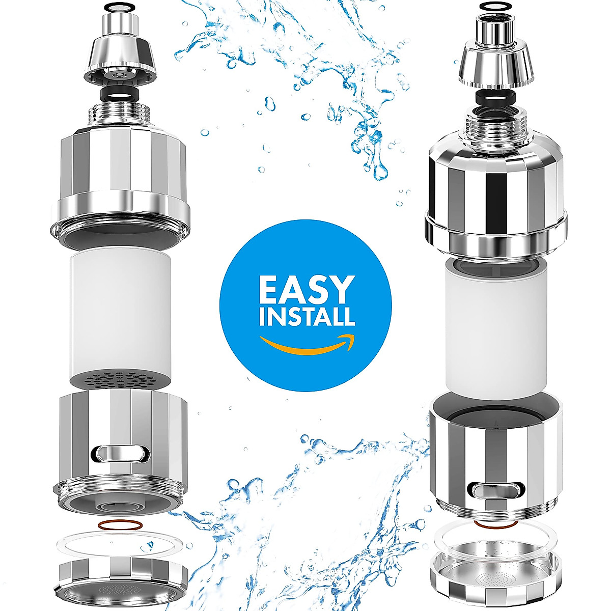 thumbnail interactive-video image 1 of AquaHomeGroup Hard Water Shower Head Filter (2 Cartridges Included 1 of 12