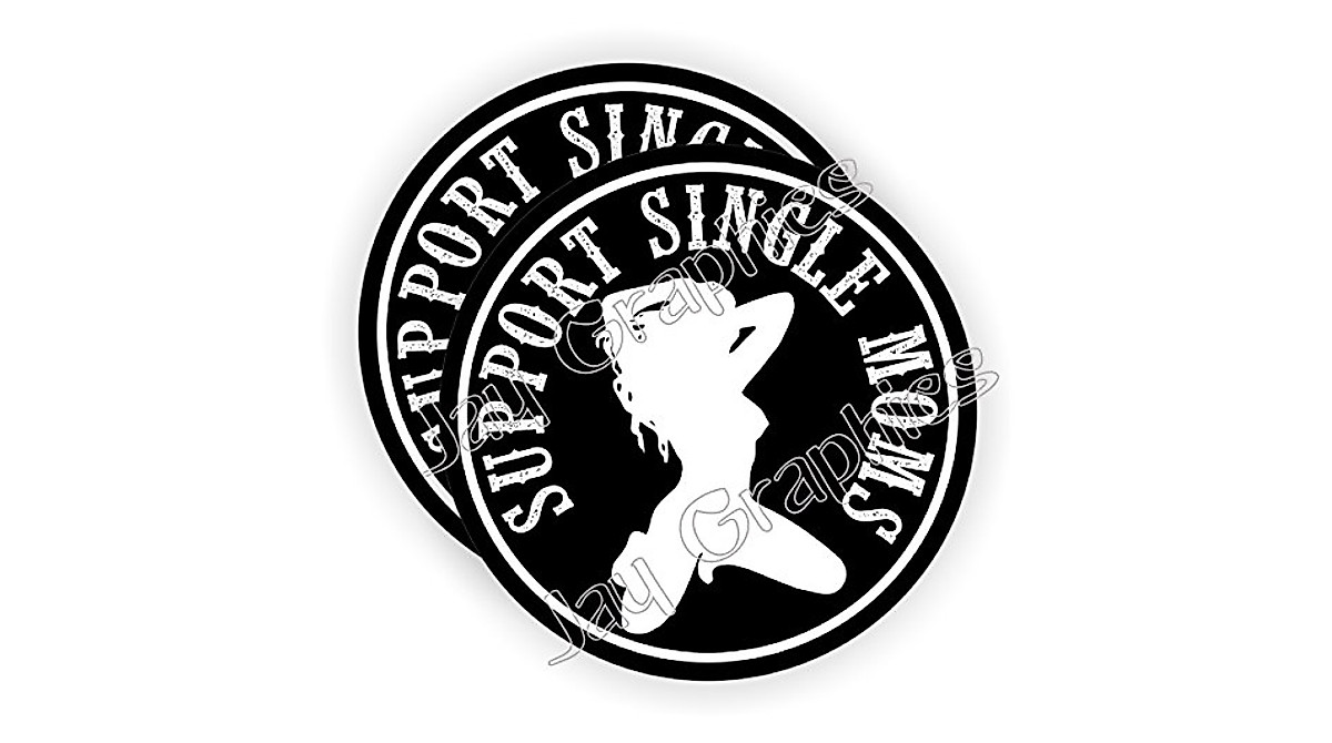 Funny Hard Hat Stickers for Single Moms | Jay Graphics