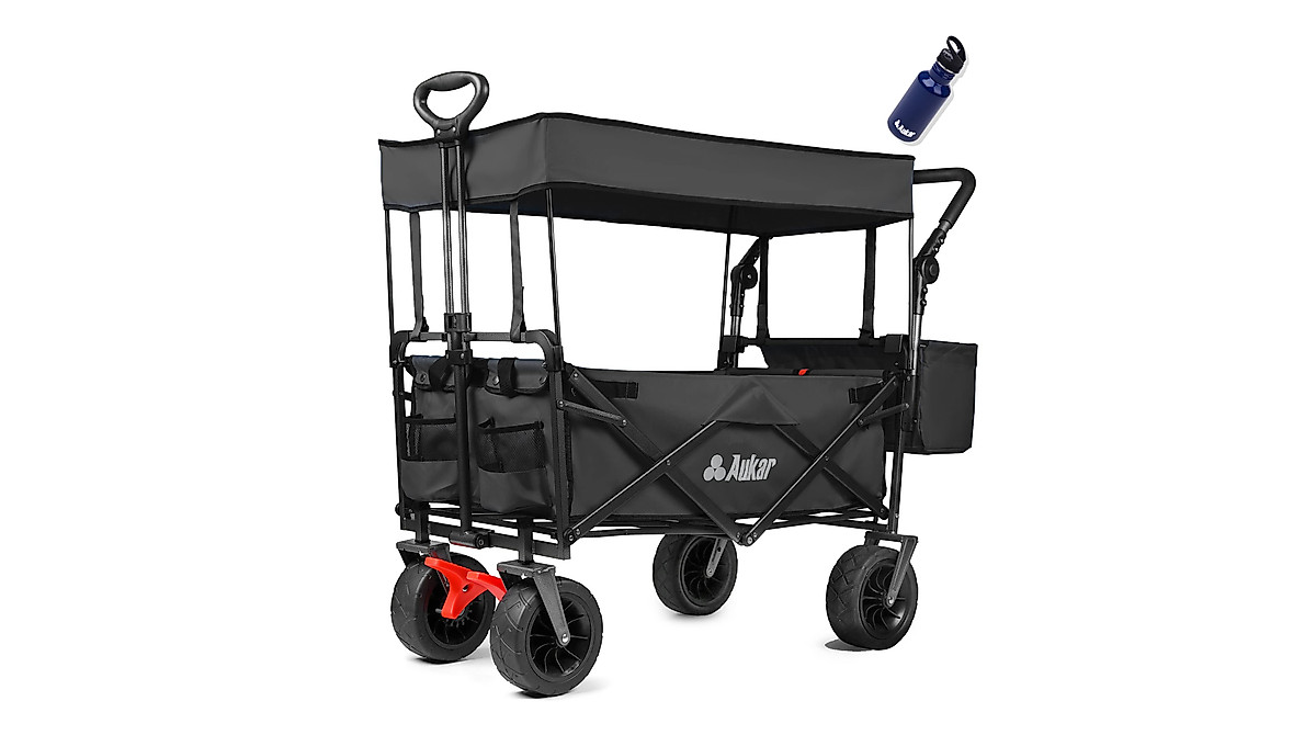 AUKAR Collapsible Wagon - Heavy Duty Utility Cart