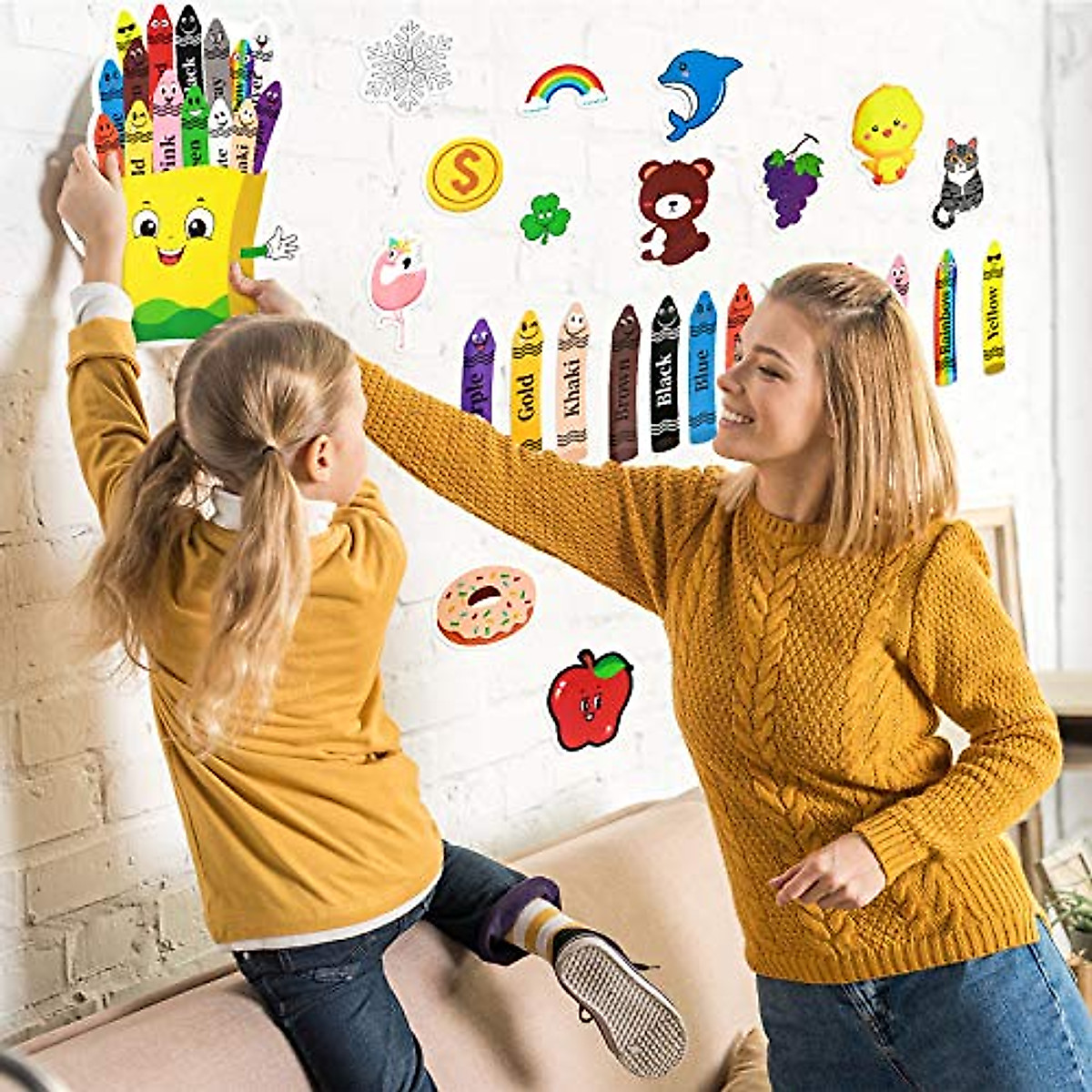 Colorful Crayons Bulletin Board Set for Preschool Learning