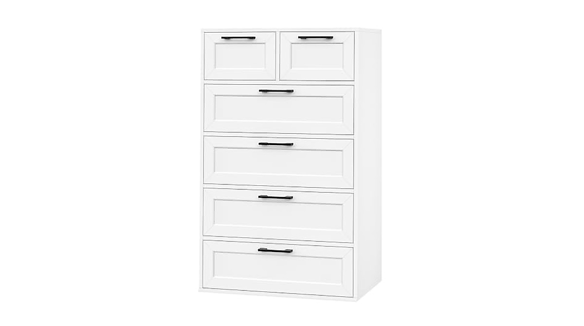 BOTLOG 6 Drawer White Dresser - Modern Storage Solution