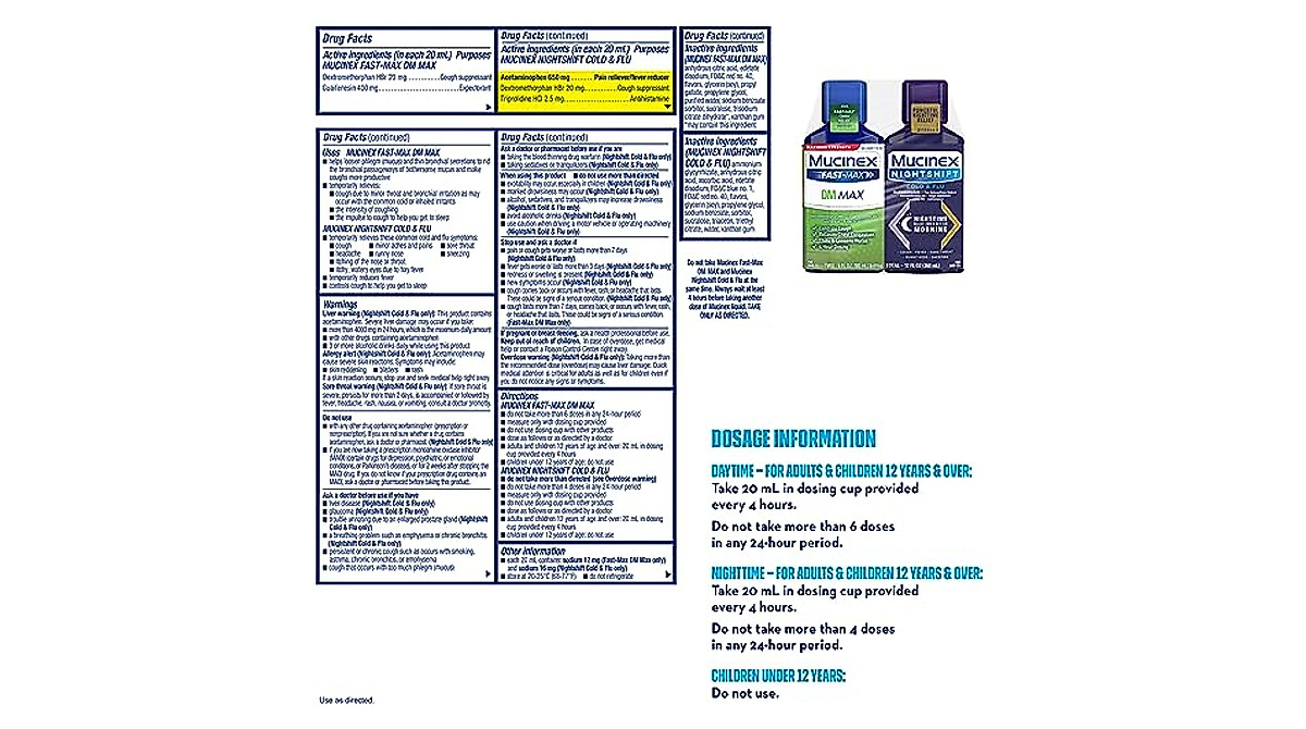 Mucinex FastMax DM Max Cold & Flu Liquid - Fast Symptom Relief