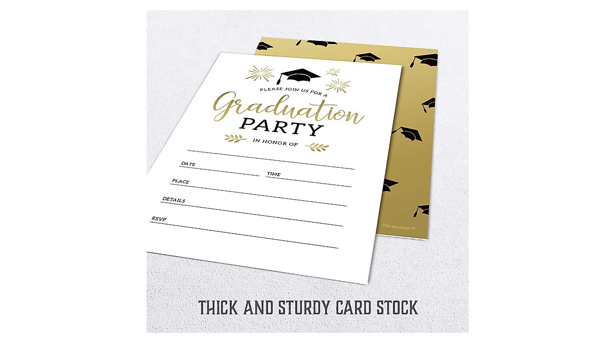 Hat Acrobat Graduation Party Invitations - 25 Pack