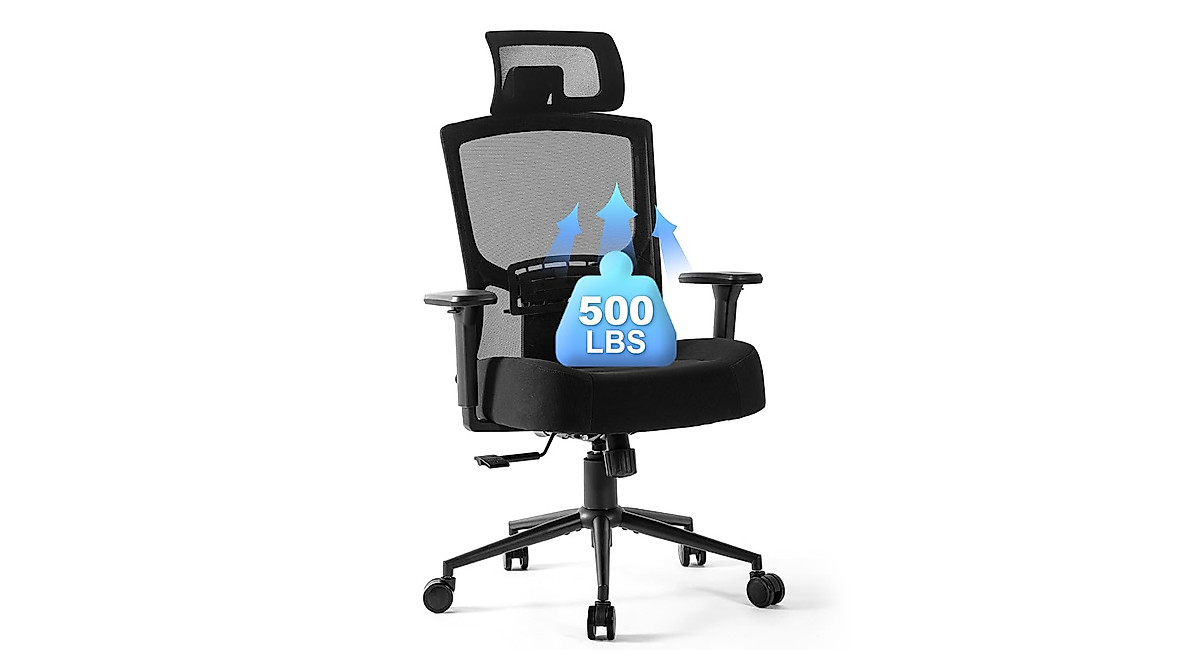 Heavy Duty Big & Tall Office Chair - Ergonomic Swivel Chair 500lbs Support