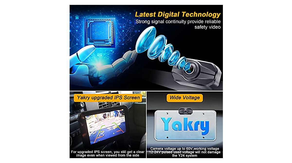 Yakry Wireless Backup Camera HD 1080P System 5-Inch Monitor