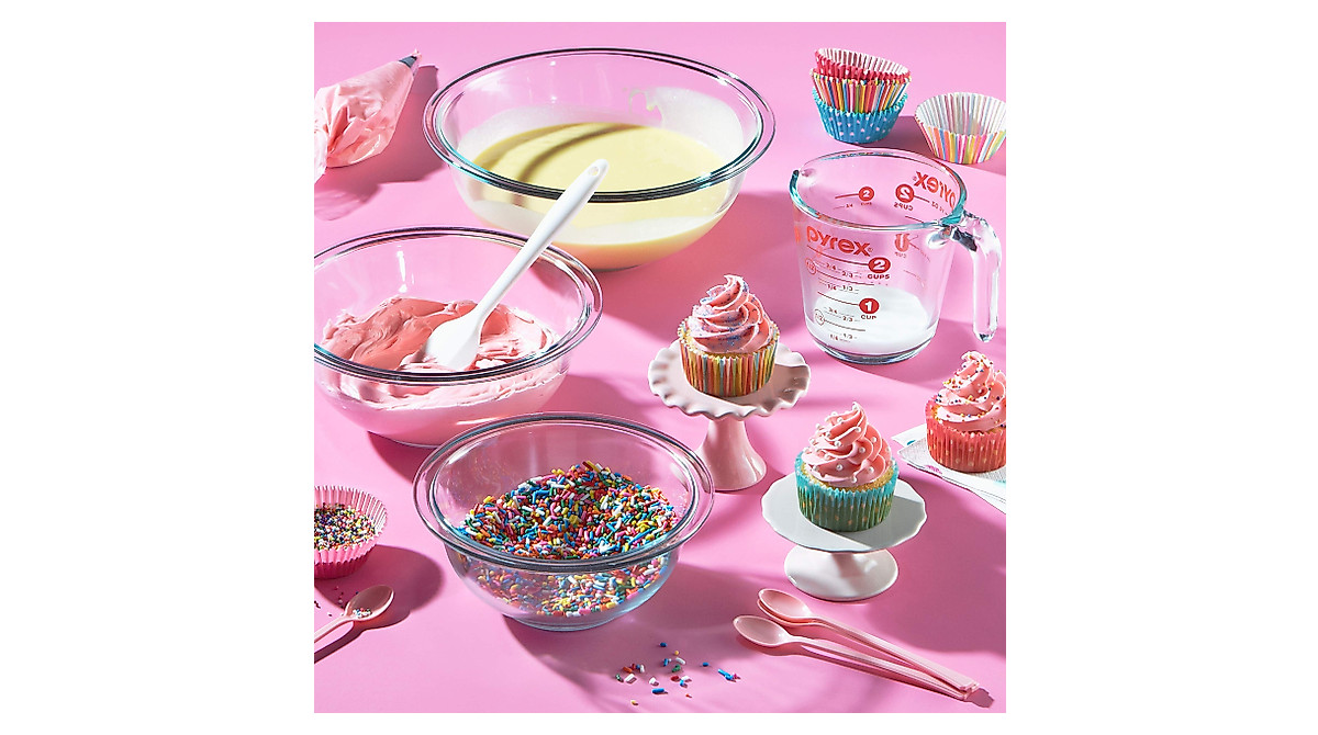 Pyrex® Colors Sculptured 3 Piece Mixing Bowl Set (Pink, Green, Blue) – Global Kitchen Brands Australia Pty Ltd - View #6