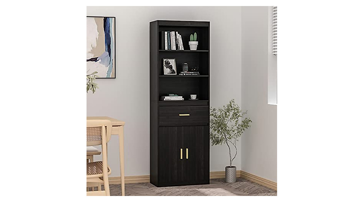 Elegant Homsee Tall Bookcase with Storage & Display