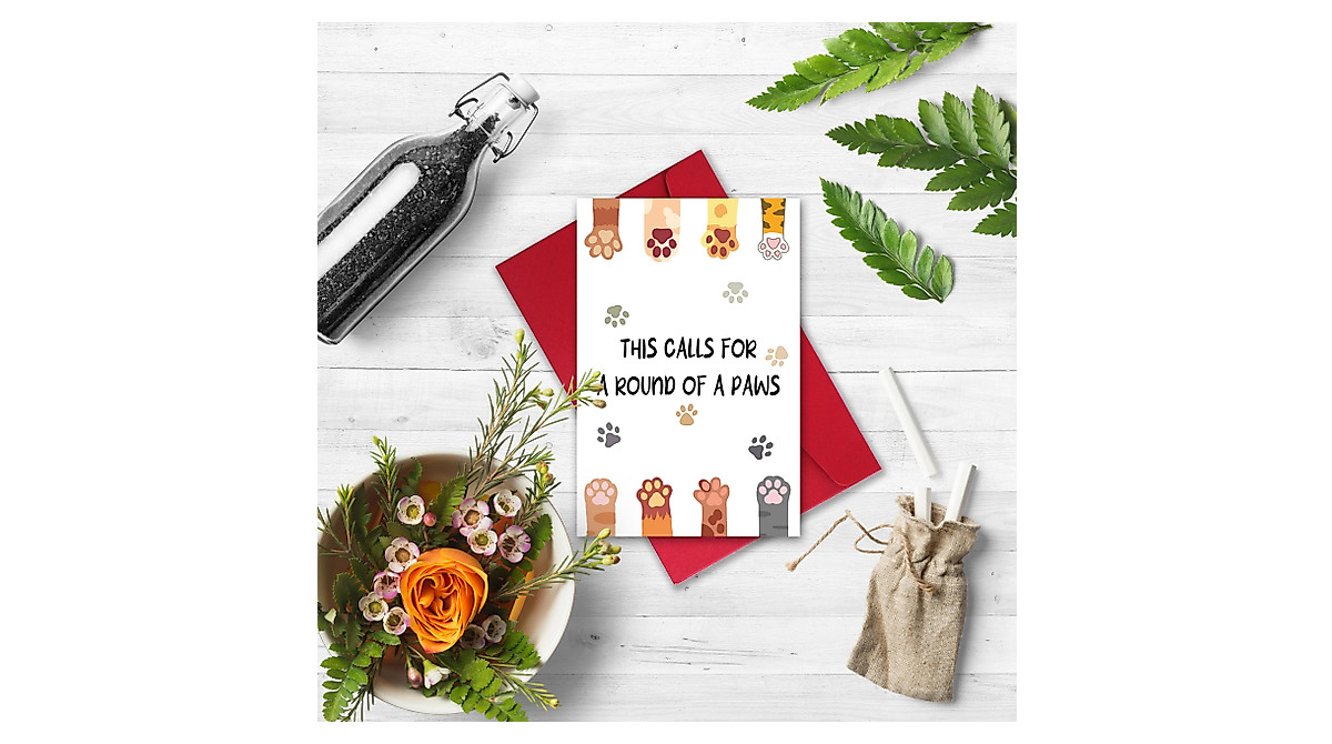 Funny Graduation Card for Friends, Cute Paws Congratulations Card for ...