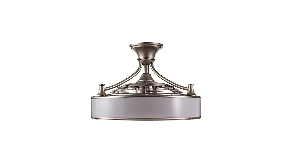 Windara 22 in. LED Ceiling Fan with Light & Remote | Brushed Nickel