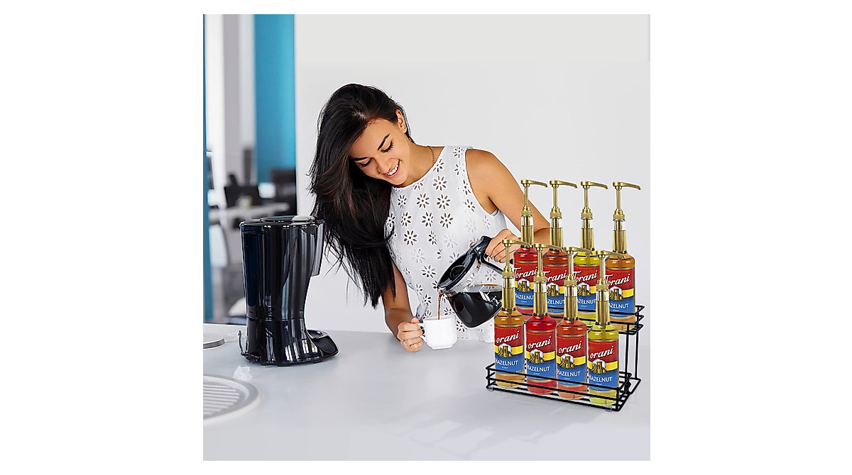 8 Bottle Coffee Syrup Organizer Rack for Kitchen & Coffee Station