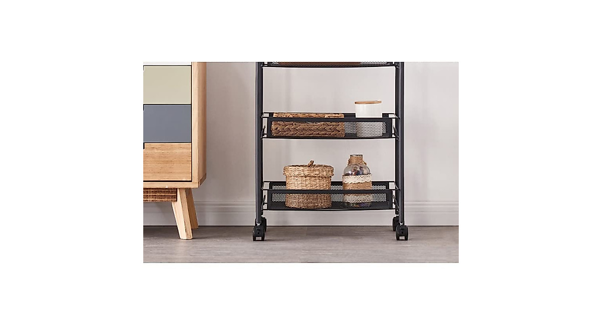 YXBDN Movable 3-Tier Floor Storage Rack with Wheels | Organize Efficiently