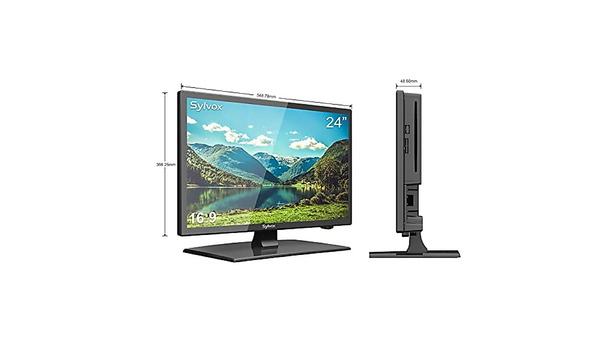 SYLVOX 24 Inch RV TV 1080P Full HD with DVD & FM Radio