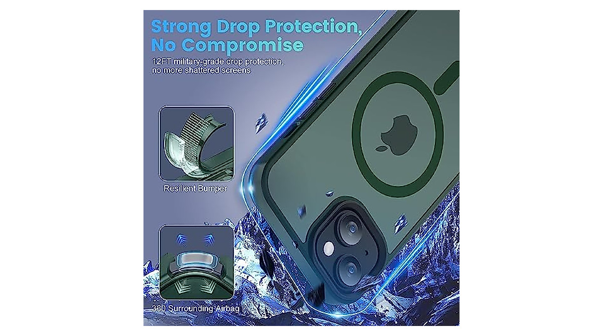 LANDEE Magnetic iPhone 13 Mini Case - Matte Green Cover