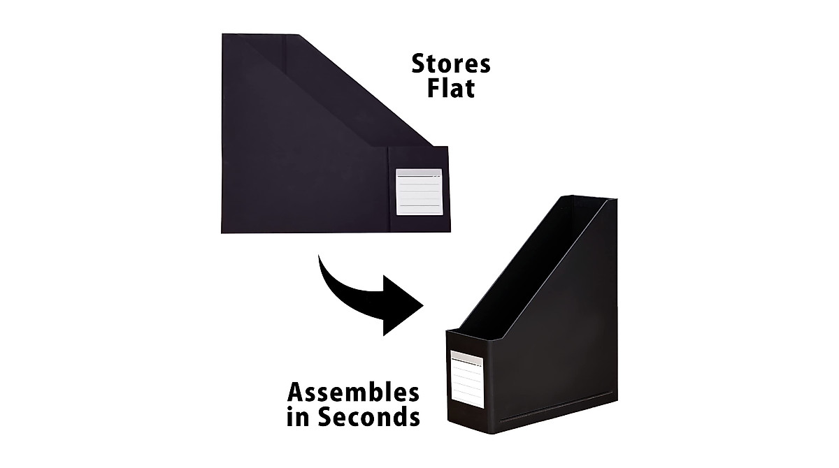 HUAPRINT Black Magazine Holder - Organize Your Space