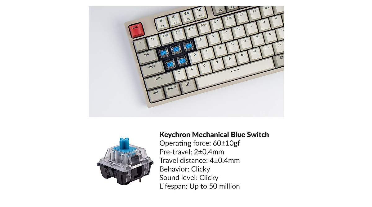 Keychron C1 Wired Mechanical Keyboard for Mac & PC