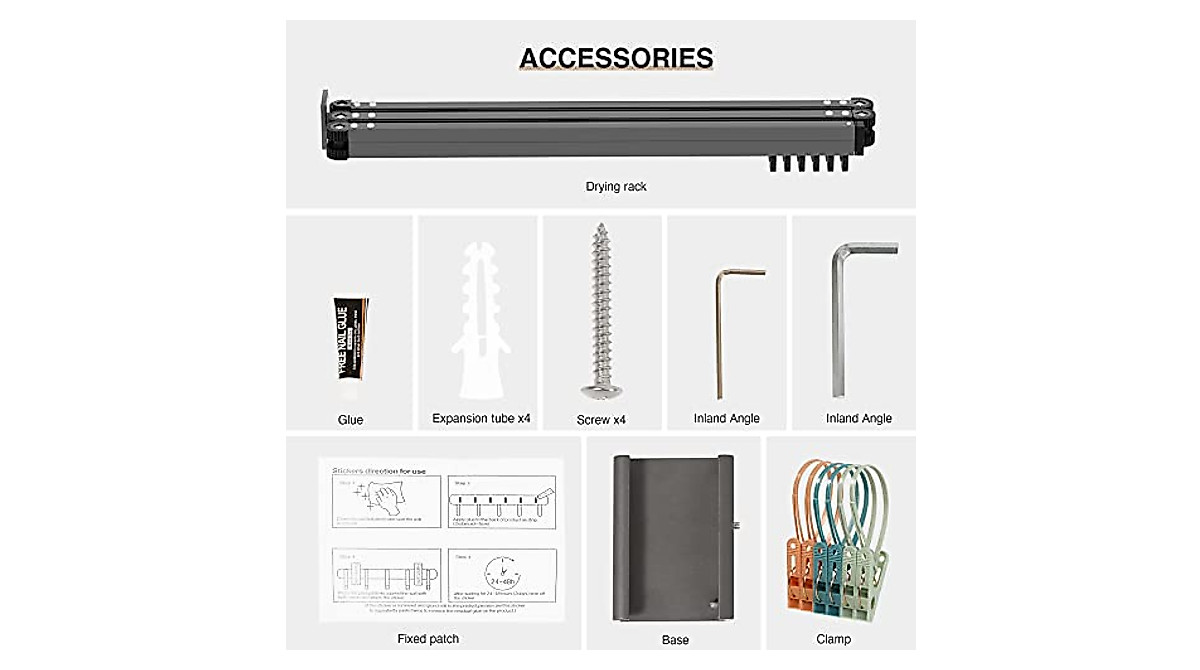 EXQ Home Wall Mount Drying Rack for Space Saving