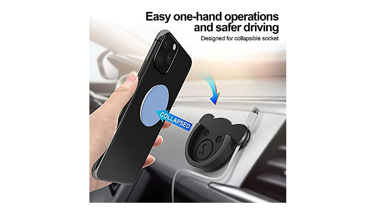 TOPGO Bear Socket Car Mount - 3-Pack Silicone Grip Stand